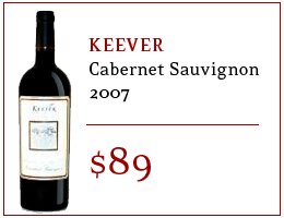 Keever Cabernet 2007 - $89